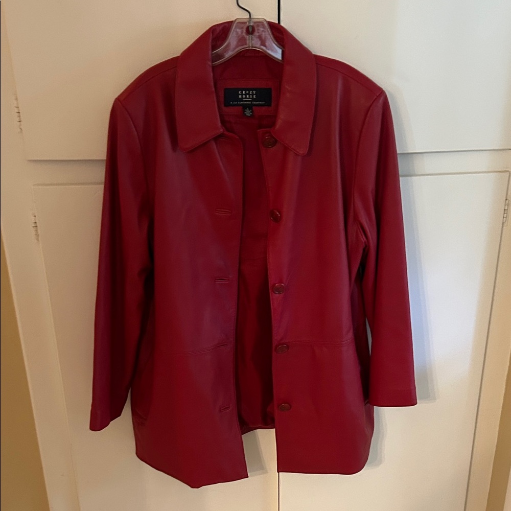 Chic Red Leather Jacket 100% leather. Worn once.